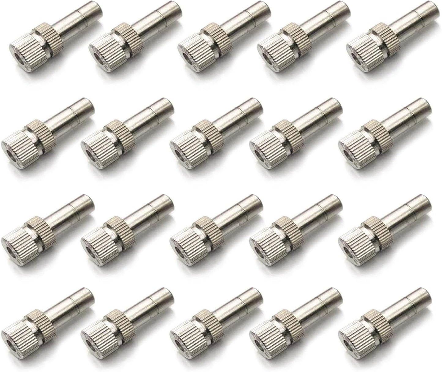 20pcs Brass Mister Nozzles, 6mm Misting Nozzles for Outdoor Cooling System, Landscaping, Air Humidification, Greenhouse Irrigation (without Filter, 0.02"/0.5mm Orifice)