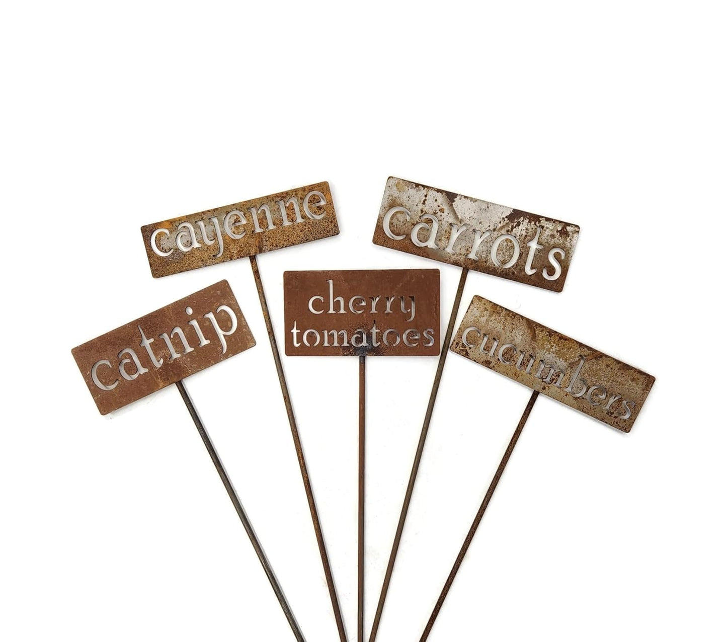 Classic Metal Garden Markers 19 Inches Tall (cantaloupe, Naturally Rusted)