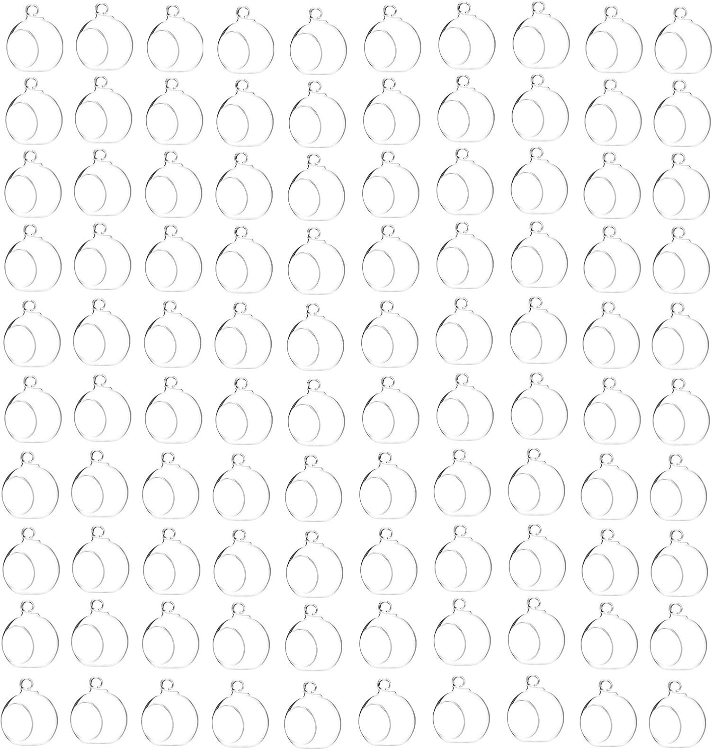 Sziqiqi 3.15inch Glass Globes Glass Bulbs Hanging Tea Light Holder Terrarium Container Wedding Centerpiece Backyard Decoration Christmas Ornaments 90pcs+10 Extra