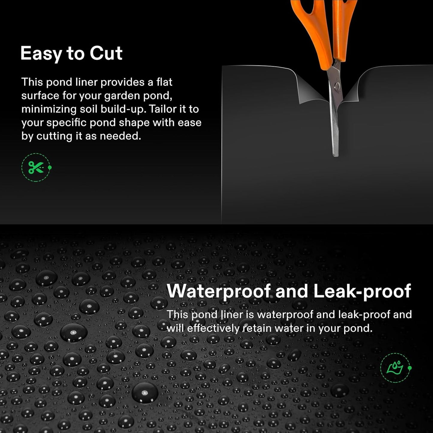 VIVOSUN 20 x 25 Feet Pond Liner, 14.5 Mil Durable LLDPE Pond Liners for Koi Ponds, Aquaculture and Water Gardens, Black