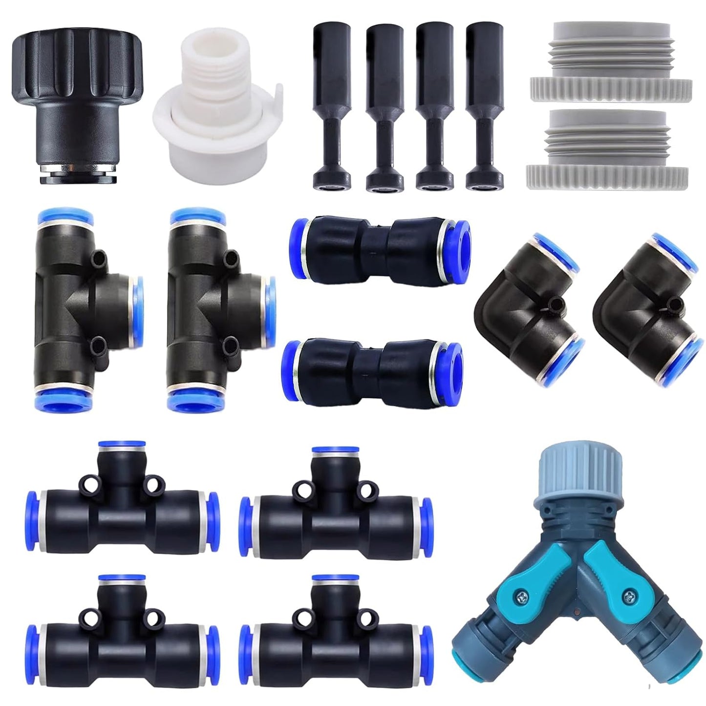 Drip Irrigation System Accessory Kit, Automatic Garden Watering System, Y Type Water Distributor, Quick Connector and Universal Faucet Connector.(Drip Irrigation System Accessory Kit)