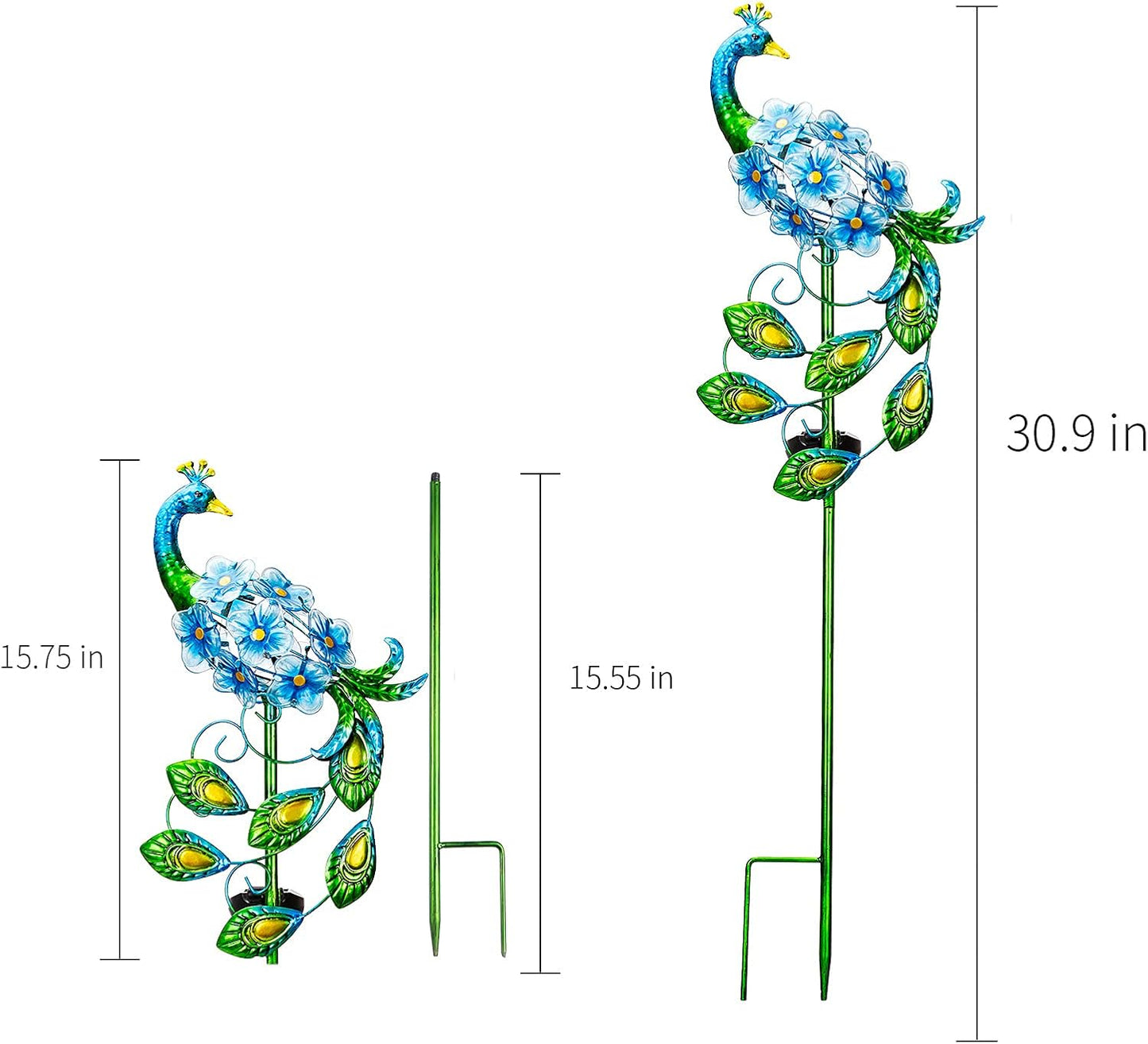 Bshine Peacock Solar Lights Outdoor Garden, Lawn Decor Outdoor Waterproof Metal Stakes Garden Ornament Lights, Pathway Yard Terrace Decor Peacock Gifts for Mom Women