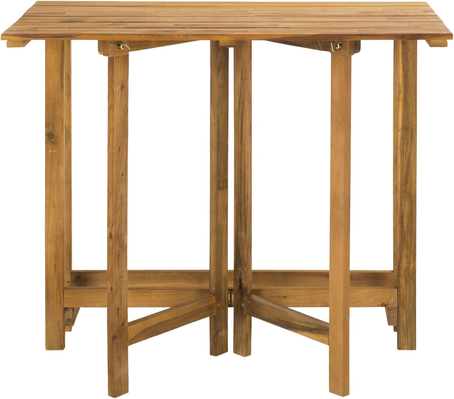 SAFAVIEH PAT6754A Collection Wilton Teak and Navy Balcony Corner Lounge Outdoor Set