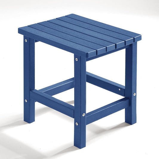 PASAMIC Adirondack Square Side Table, HDPE Outdoor Side Tables, Weather Resistant End Table for Patio, Backyard, Pool, Indoor Companion, Beach, Easy Maintenance (Navy Blue)