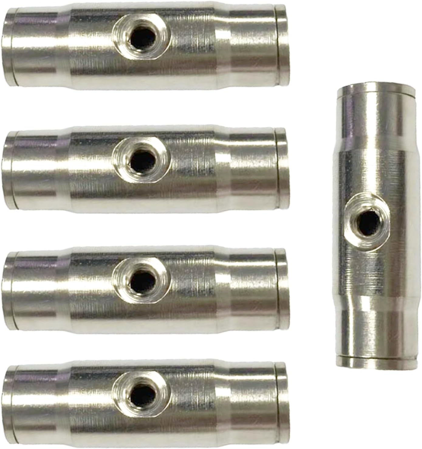 Push to Connect Fittings for High Pressure Misting System, 3/8" Misting Nozzle Connectors, Brass Slip-lock Connectors for 3/16" Threaded Mister Nozzles 5 pcs