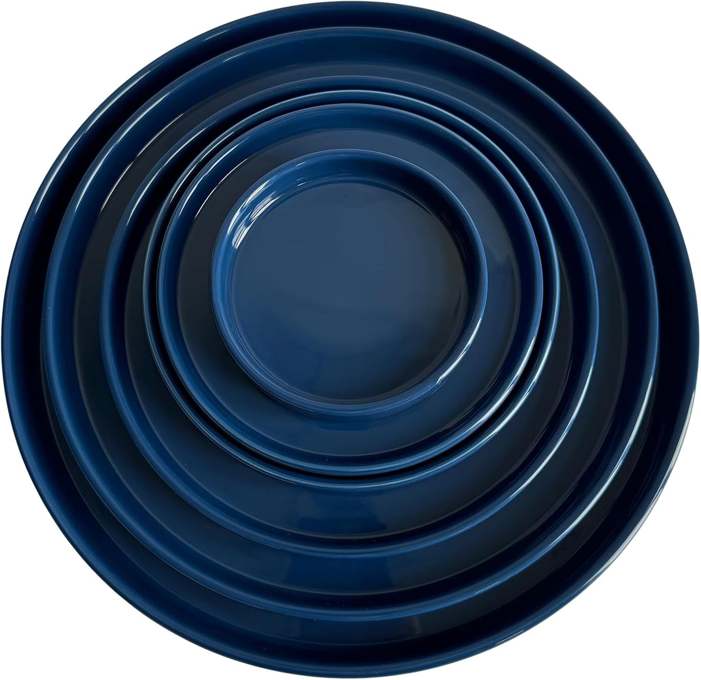 2 Pack Ceramic Plant Saucer Pot Tray 6 Inch, Planter Saucers 4 5 6 7 8 9 10 11 12 13 Inch for Indoors Outdoor, Durable Sturdy Flower Drainage drip Water Tray for Glazed Pots Base (6.4 Inch-Blue)