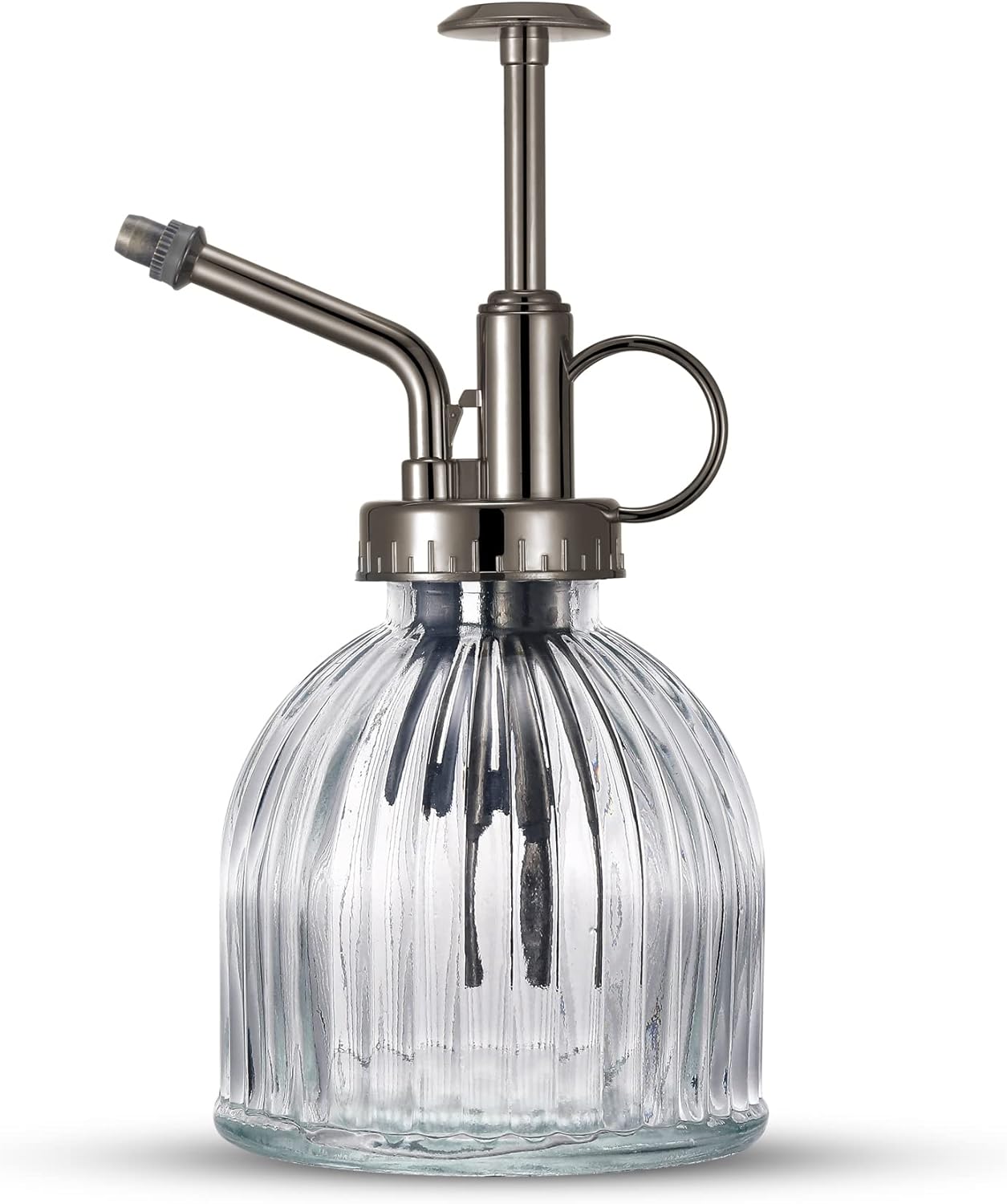 Glass Plant Mister Water Spray Bottle, 200 ML Glass Plant Spritzer Mister Bottle, Vintage Style Glass Succulent Watering Bottle with Top Pump, Plant Sprayer Mister for Indoor Plants - Clear