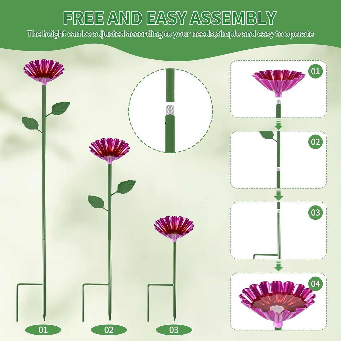 Bee Watering Station, 2 Pcs Metal Bee Water Feeder for Garden, Pollinator Water Feeder for Bees and Butterflies for Thirsty Pollinators（Red, Green）