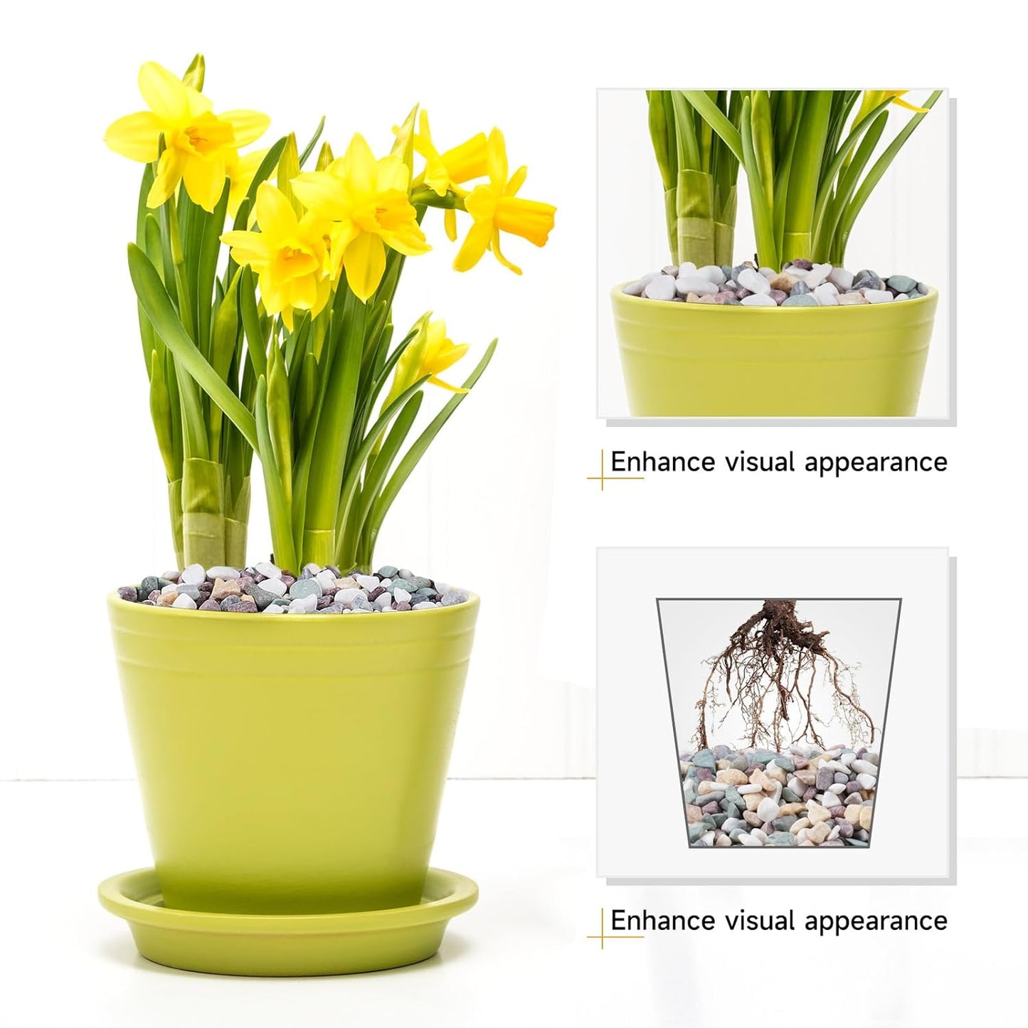 10 lbs Pea Gravel for Plants, Aquarium, Fish Tank, 3/8 inch Decorative Pebbles for Indoor Plants, Succulent, Bamboo, Vase, Drainage Rocks for Potted Plants, Top Dressing, Mixed Color