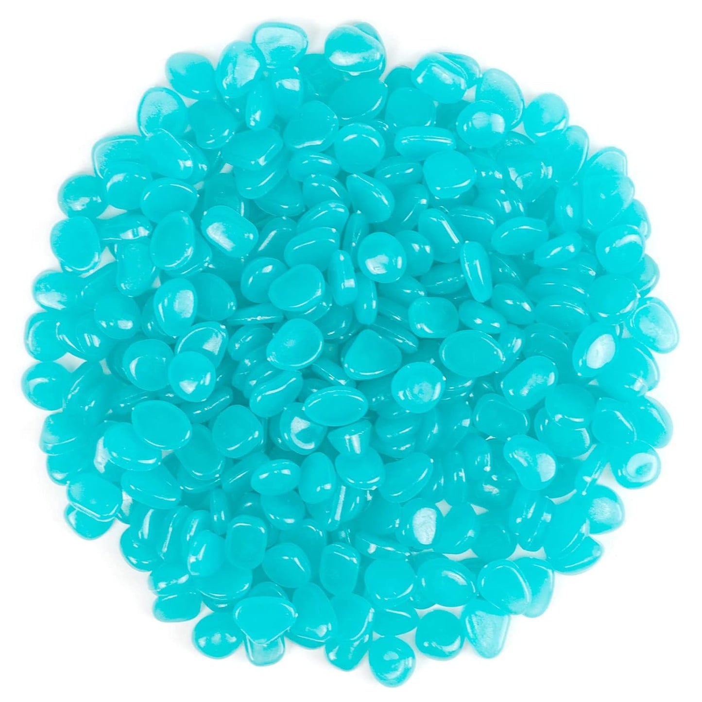 1000PCS Blue Long Term Glowing Decorative Stone, Glow in The Dark Rocks Light Perfect Indoor Outdoor Decor Fit for Garden Sidewalk Fish Tank Grass Flower Pots (0.3-04in/0.8-1cm)