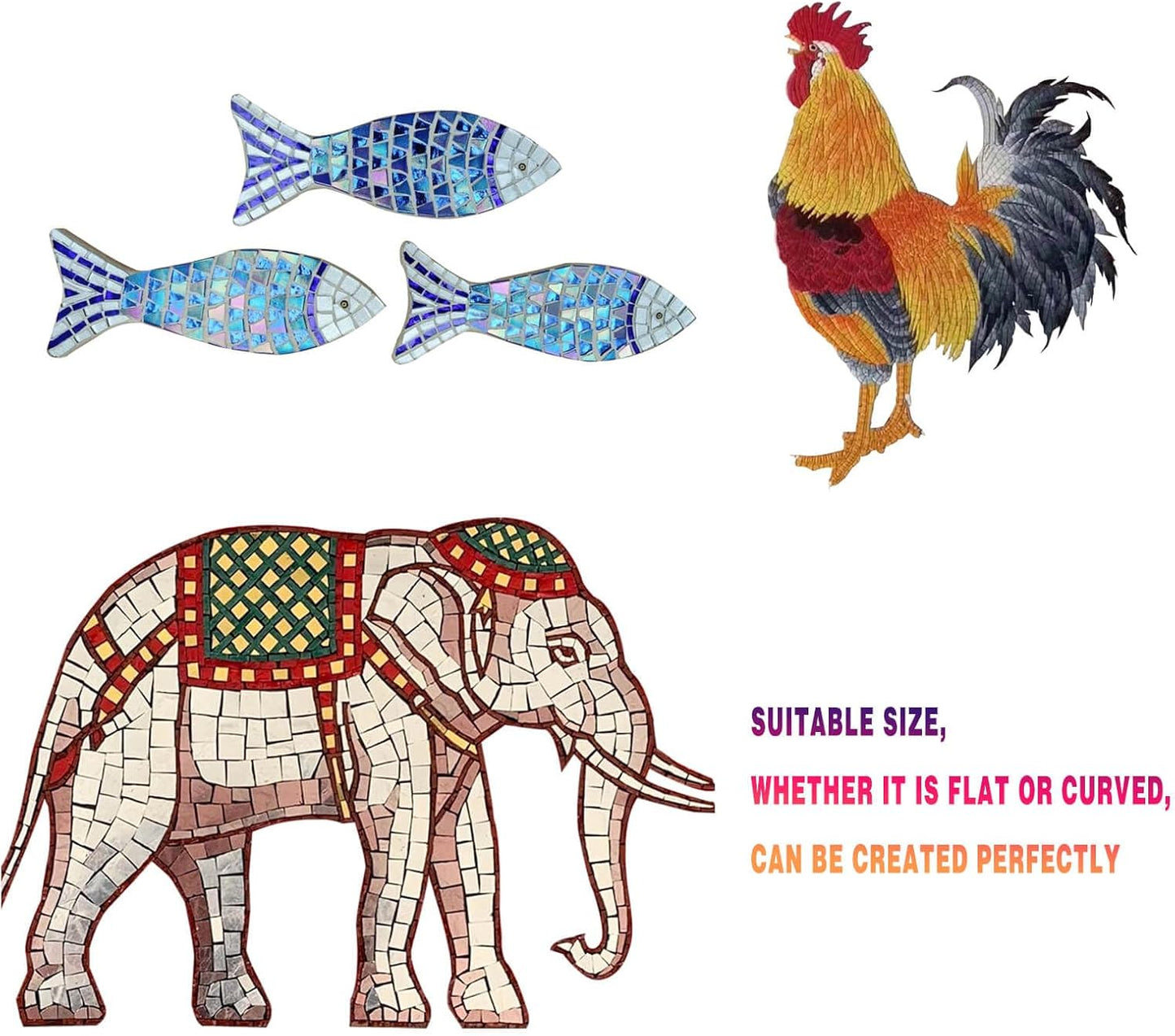 SMEIINIK 1.1lb Bulk Single Iridescent Color Mosaic Tiles for Crafts, Glass Mosaic Pieces for Mosaic Puzzles, Stained Glass Tiles for Mosaic DIY, Mosaic Making Supplies(WJ01-1)