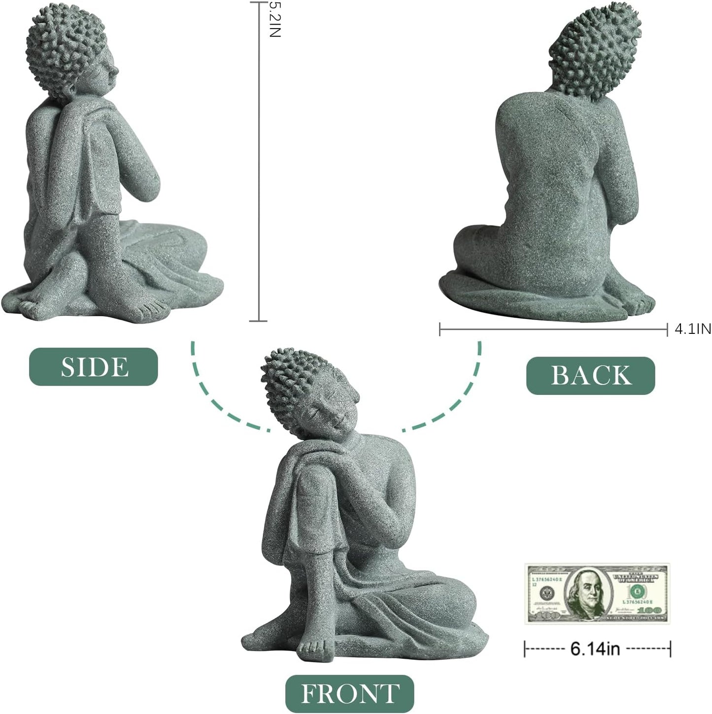 Little Buddha Statue for Home - Handmade Stone Meditation Sitting Buddha Figurine, Buddah, Buda, Budda, Baby Buddha Statue Indoor/Outdoor, Buddha Decor & Gifts, Buddhas, Buddha Sculpture