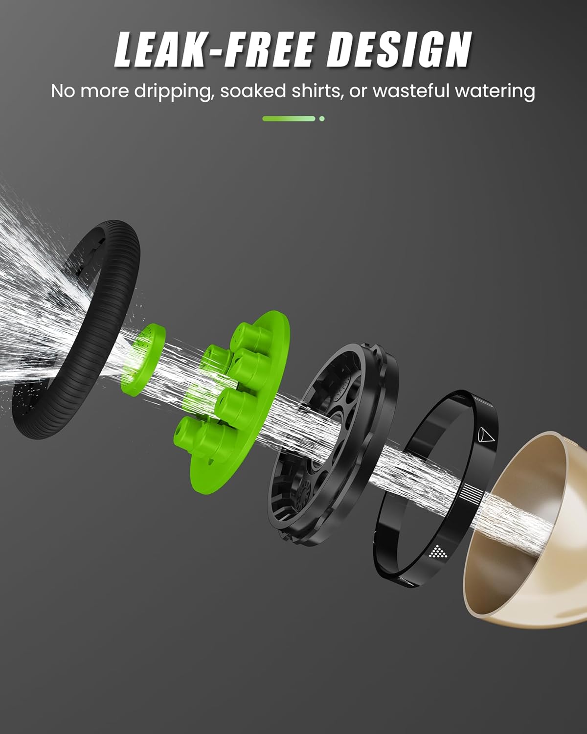 RAINPOINT Garden Hose Nozzle, Hose Sprayer Nozzle with 9 Spray Patterns, High Pressure Water Hose Nozzle Heavy Duty Metal Hand Sprayer, Watering Plants and Lawn, Car Washing, Pet Showering,Green