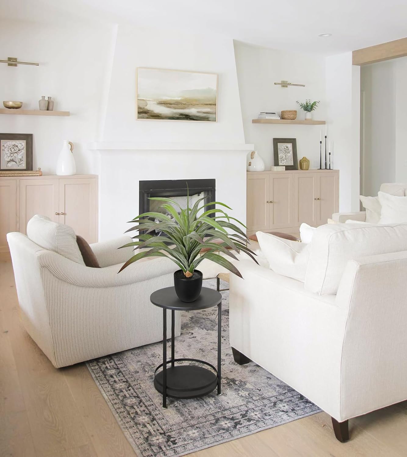 Briful Faux Agave Plant 18.1in Artificial Agave Potted Plant Fake Outdoor Plants for Home Office Living Room Bedroom Kitchen Table Decor