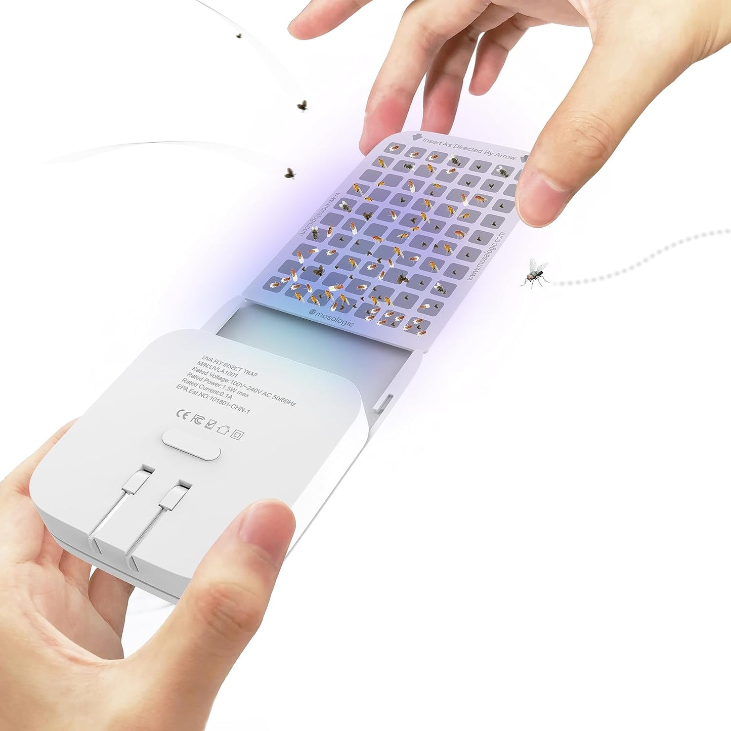 Mosalogic Sticky Card Refill Replacement Glue Cards for Flying Insect Trap Indoor Bug Trapper Fly Zapper-5pack (No Device)