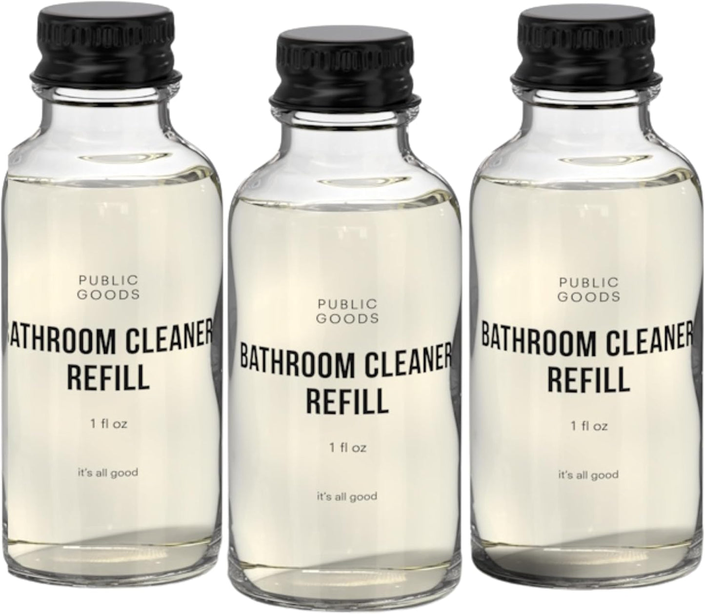 Public Goods Bathroom Cleaner Refill | Refill Concentrate for Toilets, Tile, Showers, Sinks | Cruelty Free, Vegan Friendly | Scented with Lemon Rosemary Essential Oils | 3 Pack - 24 Oz Diluted
