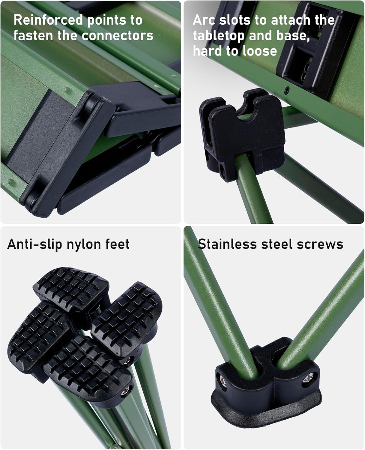 iClimb Ultralight Compact Camping Folding Table with Carry Bag (Green - L)