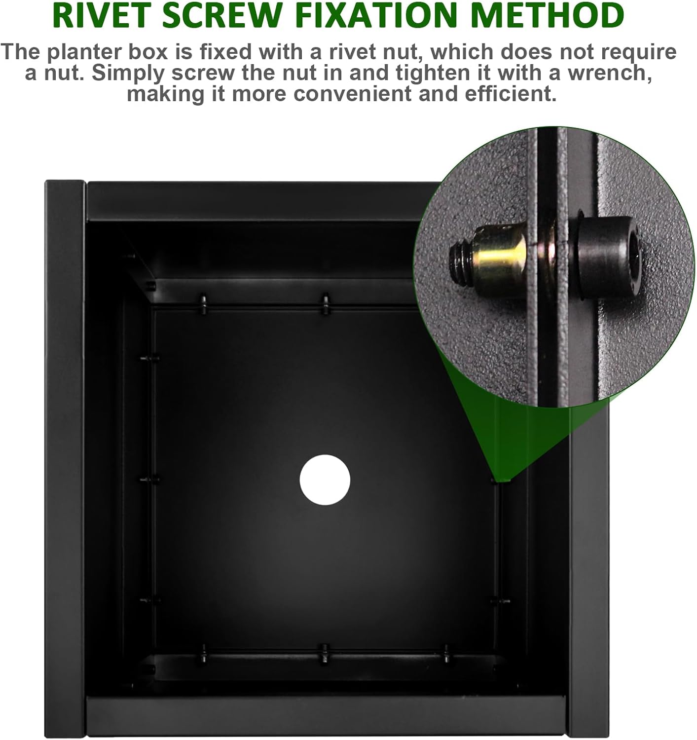 Steel Planter Box 20"x20"x21", Metal Square Planter Box Indoor&Outdoor, Galvanized Steel Rectangular Planter Box for Commercial and Residential Use fit Patio,Porch, Yard, Garden