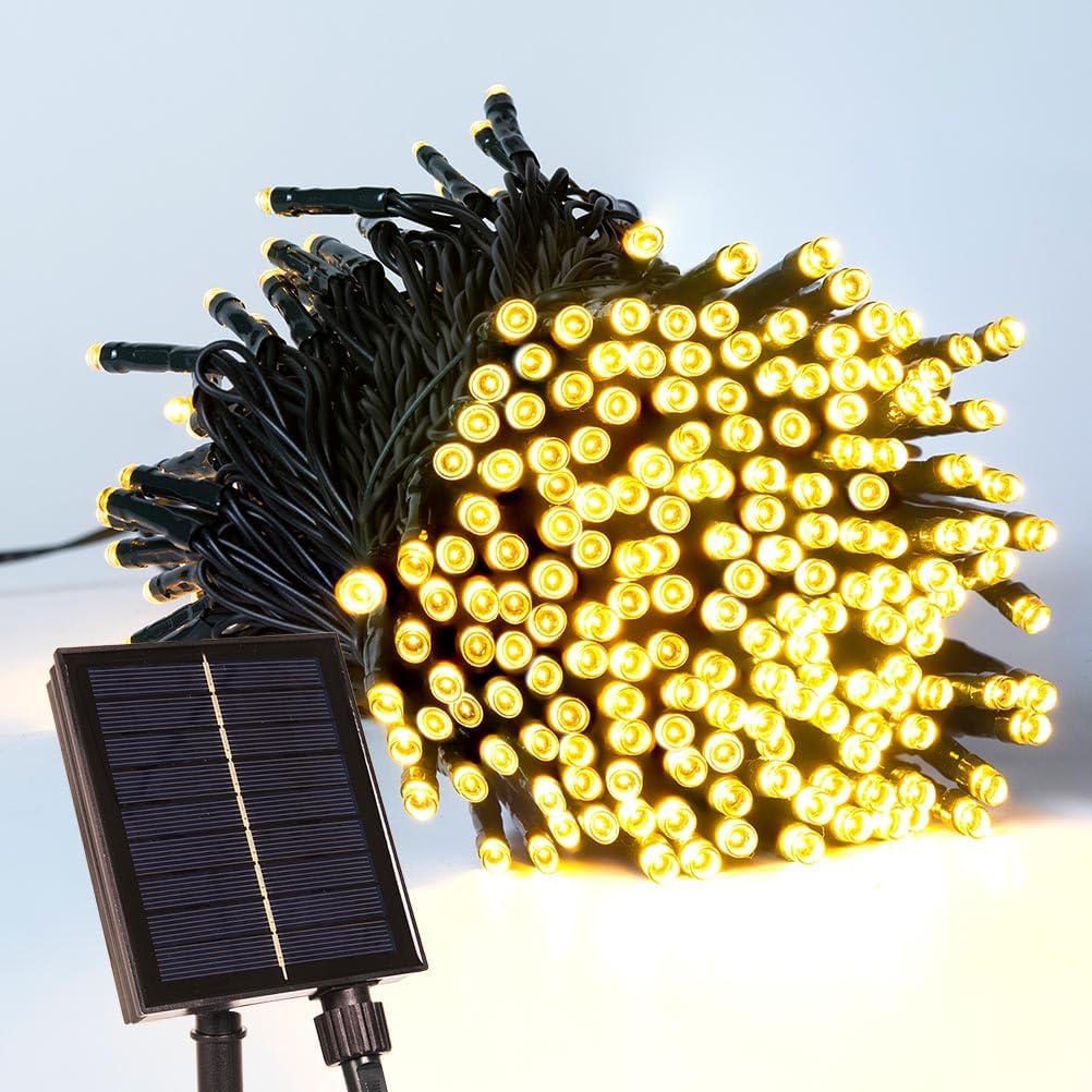 Solar String Lights for Outside High Bright Outdoor Waterproof Solar Powered String Lights with Remote for Tree Garden Backyard Patio Porch (Warm White, 66FT 200 LED)