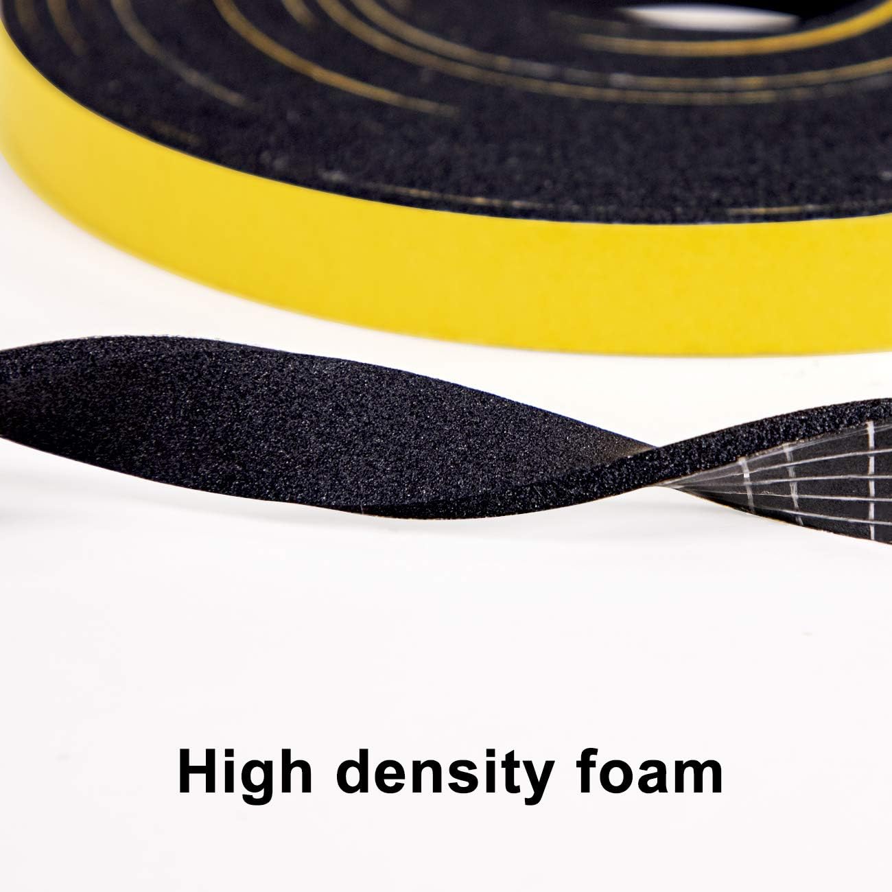 TORRAMI Weather Stripping for Windows 1/2 inch W x 1/4 inch T x 13 Ft Length,Foam Sealing Insulation Tape Weather Strip (Total 26 Ft Length, 2 Rolls of 13 Ft Each)