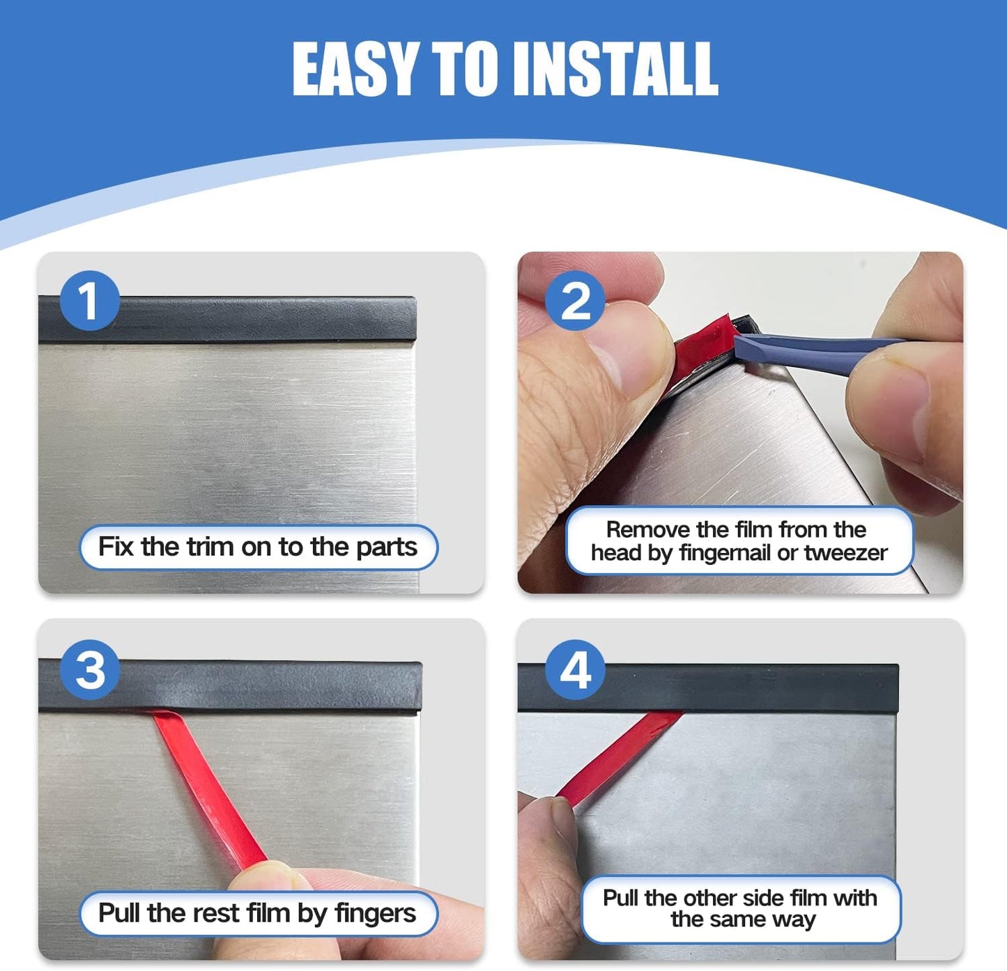 Rubber Edge Trim, Self-Adhesive Rubber Edge Protector for Sheet Metal, EPDM Material, Fit 1/16"(1.6mm), Length 100Ft, Black Color, U Channel Edge Trim