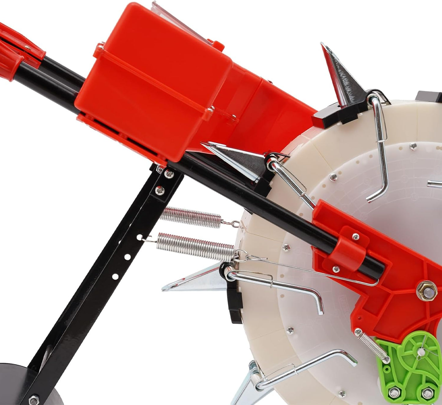 Garden Seeder, Manual Seeder Hand Seed Spreader Handheld Seeding Machine with 10 Seeding Nozzles, Hand-Push Roller Seed and Fertilizer Applicator for Planting Corn Soybean Peanut