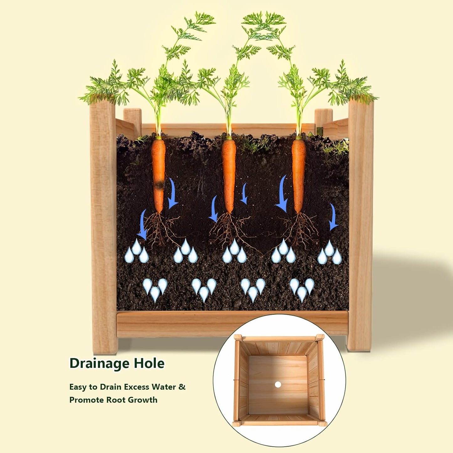 Giantex Raised Garden Bed, Folding Wood Planter for Vegetable Flower, Outdoor Elevated Planting Boxes, Folding Plant Container Patio Lawn Garden Backyard, Easy Assembly, 15" Lx15 Wx14 H