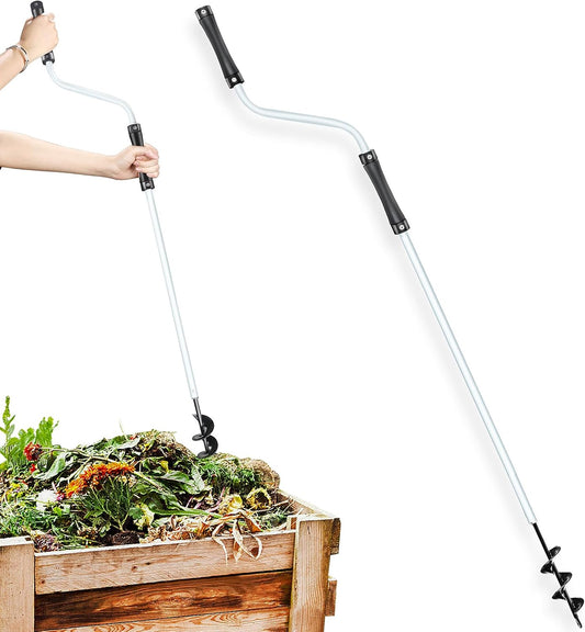 Composting Accessories – Aerator, Turner & Mixing Tool for Outdoor Compost Tumblers/Bins/Bags