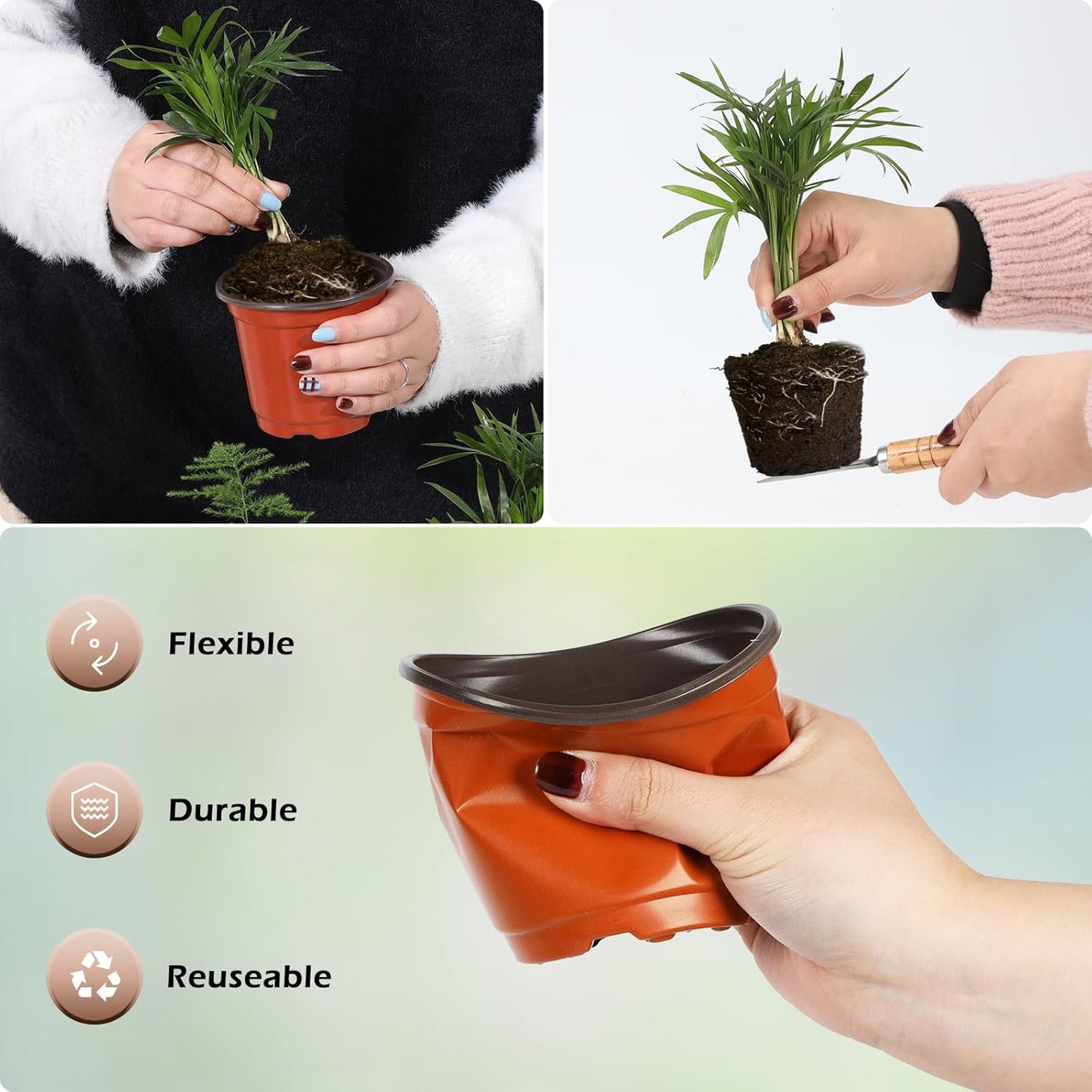 300 Pack 4 Inch Plastic Nursery Pots for Plants, Small Seedling Pots Succulent Pots Flower Pots with Drainage Holes, Come with 300pcs Plant Labels