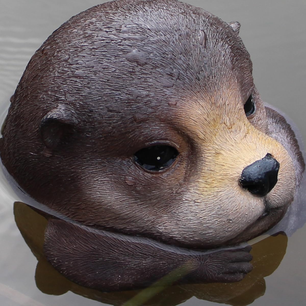 Floating Otter Head Resin Art, Waterproof Pond Float, Decorative Animal Sculpture, Garden Lake Decor, Duck Deterrent, Artistic Resin Decor for Outdoor Use (1 PC)