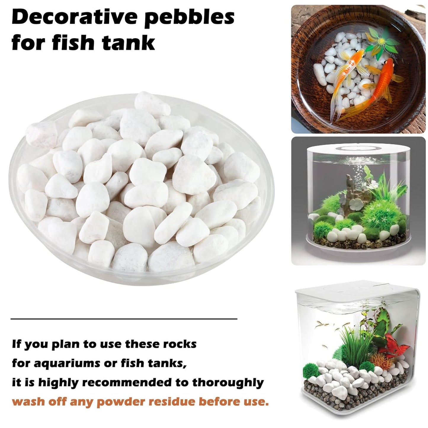 11Lbs Natural River Rocks for Plants 1''-2'' Large Landscaping Garden Stones White Aquarium Gravel for Decorative Pebbles for Indoor Outdoor Planters, Big Terrarium Rocks in Bulk, Home Decor