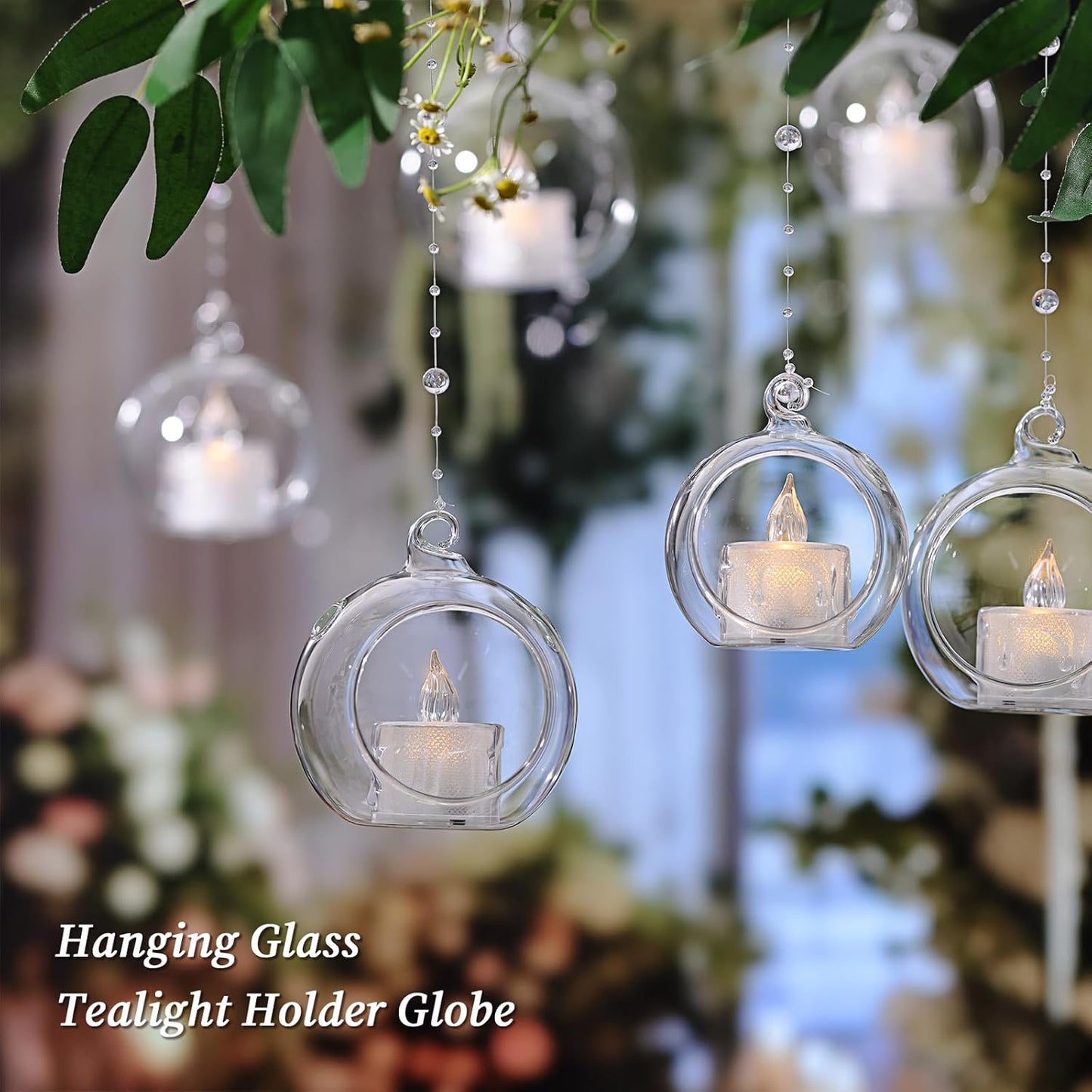 LETINE 12pcs Assorted Glass Orb Set, with 2.17" and 1.93" Spheres | Hanging Glass Tealight Holder Globe, Air Plant Terrarium Supplies for Wedding Favors, Votive Candle Holders,Christmas Decorations