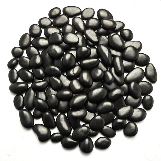 River Rocks 5 Lb, Pebbles for Indoor Plants 0.5"-1.4", Black Rocks for Outdoor Landscaping, Decorative Stones Vase Filler, Fish Tank, Fountain, Succulents, Flower Bed, Black