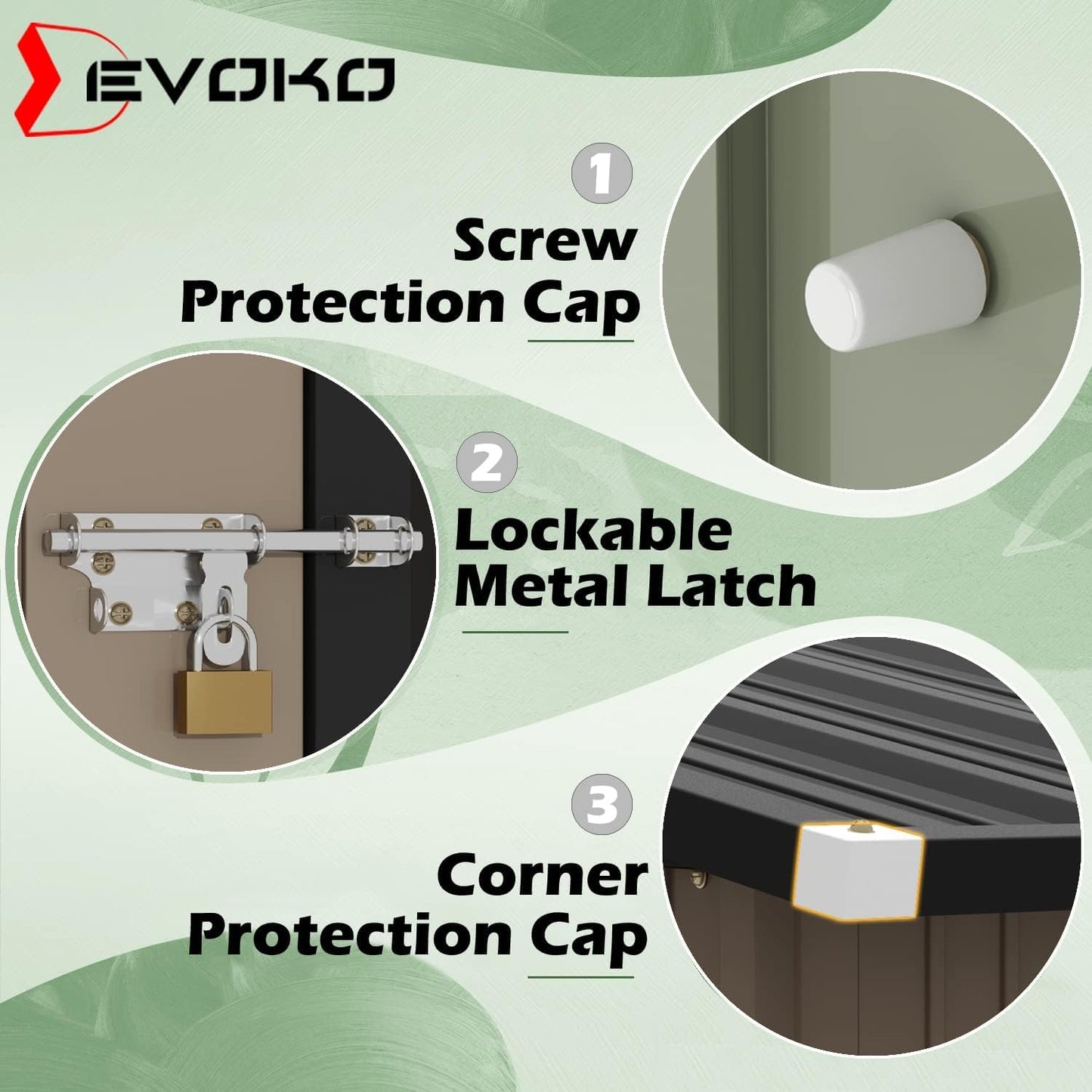 Devoko Outdoor Storage Shed 8 x 6 FT Lockable Metal Garden Shed Steel Anti-Corrosion Storage House with Single Lockable Door for Backyard Outdoor Patio (Brown)