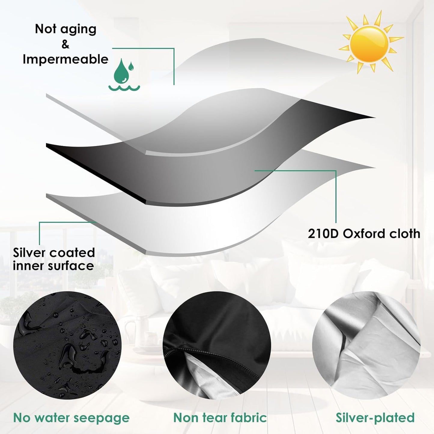 4 Pack Outdoor Cushion Storage Bag Large Storage Bags with Zipper 68" x 30" x 20" inch Waterproof Heavy Duty for Patio Cushion, Comforter, Pillow, Furniture, Toy, Christmas Tree Storage(4)