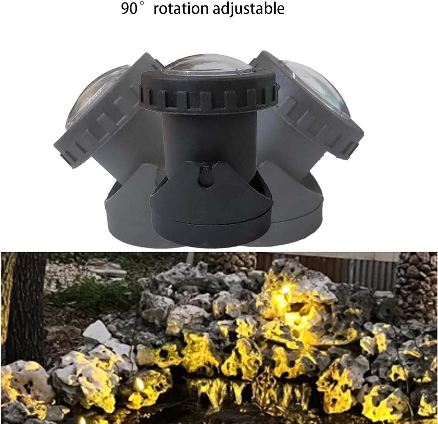 Warm White Pond Lights, Underwater Landscape Spotlights IP68 Waterproof Submersible Fountain Lights for Garden Yard Aquarium Pond Fountain Waterfall (1 Lights)