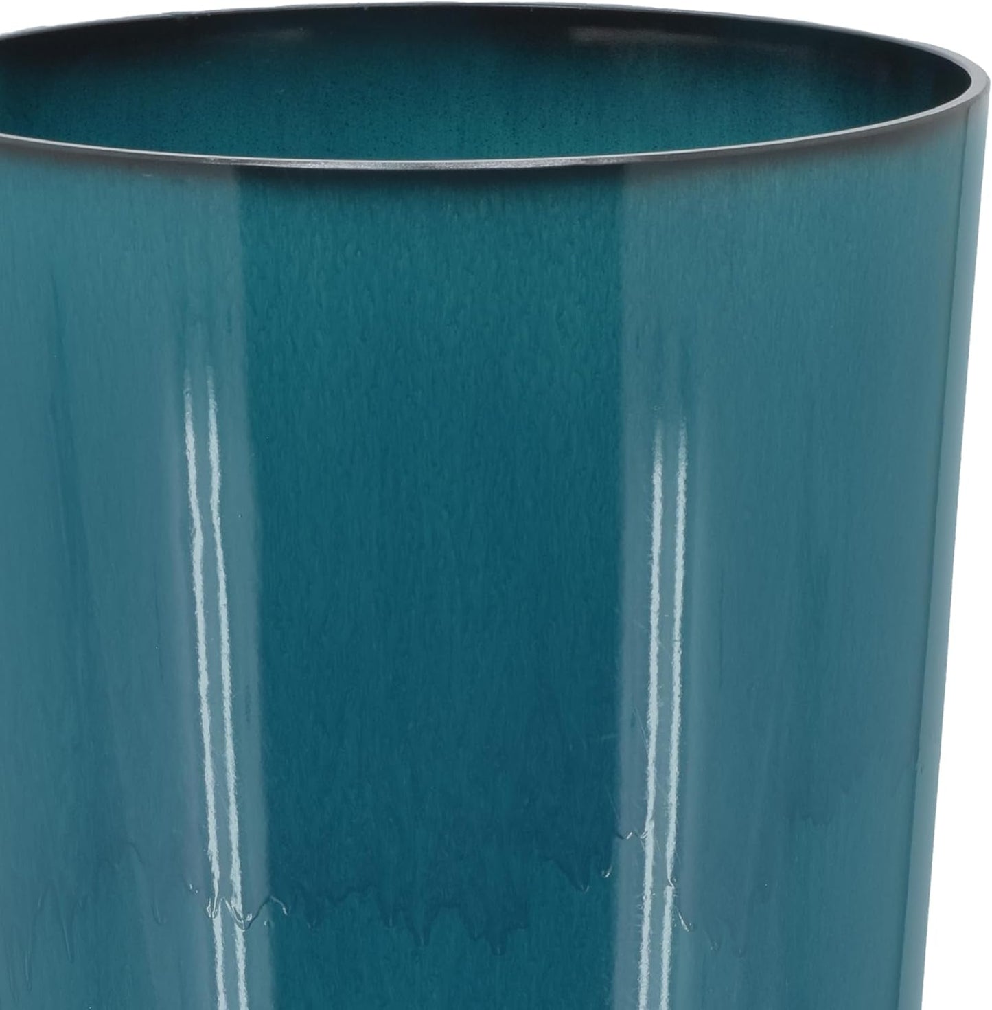 25.5-inch Tall Set of 2 Teal Large Plastic Planter Pots with Drainage Plug for Indoor or Outdoor Use, Decorative Lightweight Garden Flower Pot for Porch, Patio, Deck