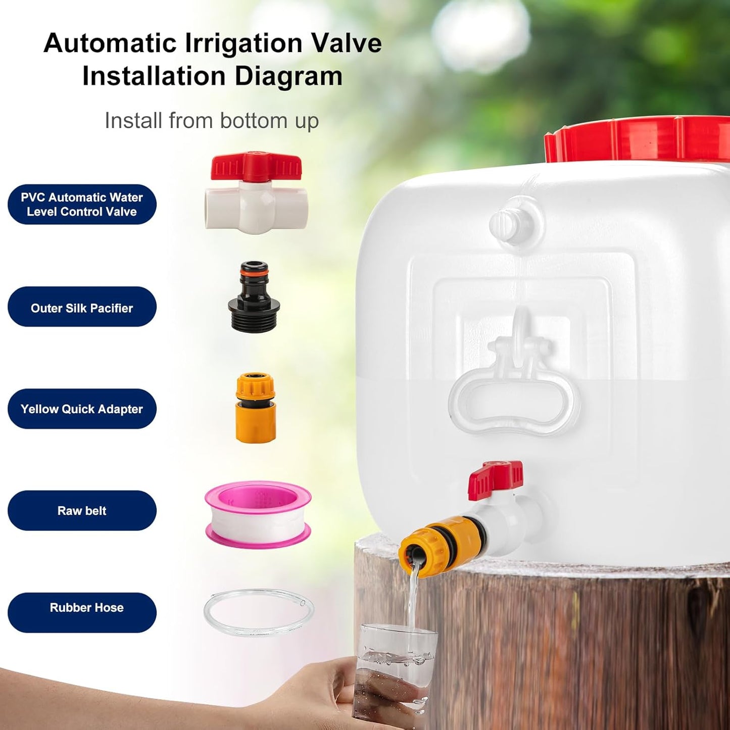 Water Storage Container for Camping, 6.6 Gallon Water Tank with Faucet, Portable First Aid Water Storage for Outdoor Hiking, RV, Autonomous Driving Tour, 17.7 x 11.8 x 11.8in