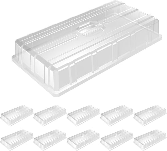 MIXC 10 Pack Humidity Dome 3.6" Extra Strength, Clear Seed Starter Dome 1020 Tray Covers Humidifying and Insulating for Greenhouse Germination and Garden Growing