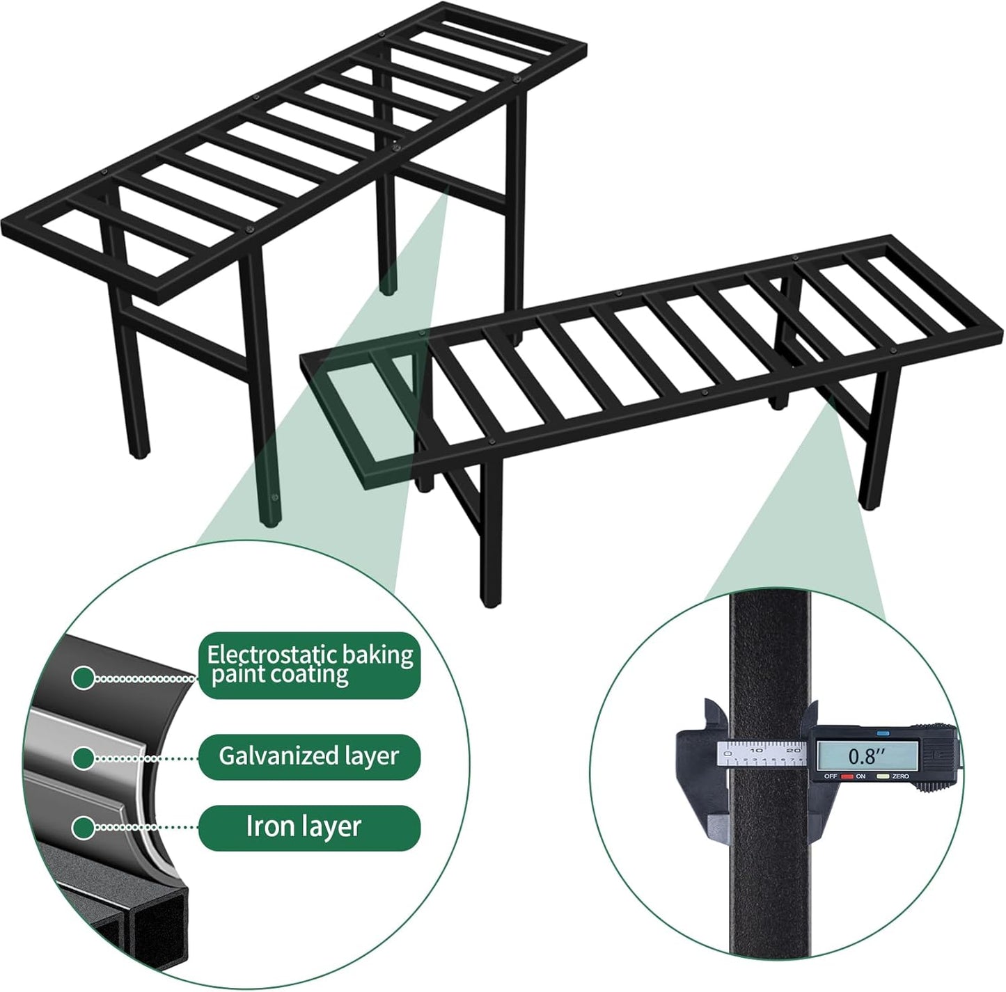 Plant Stand Indoor Outdoor, Heavy Duty Iron Pedestal Stands Metal Plant Stand for Indoor Outdoor, 2-Tier Sturdy Flower Stand Display Plant Shelf