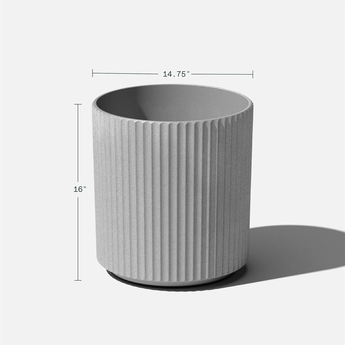Veradek Demi Series Round Planter for Porch, Patio, Backyard | Durable Plastic-Concrete Material | Modern Décor for Tall Plants, Flowers