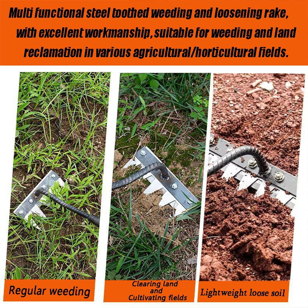 Gardening Hand Weeder Puller Tool, Manual Weeder with Detachable Blade Weeder Puller Tool,High-Carbon Steel Weed Removal Tool for Farm Lawn Garden, 5/6/7/8 Teeth Sizes (5 Teeth)