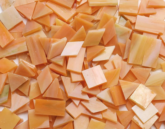 Lanyani Glass Mosaic Tiles for Art Crafts, 4 Shapes Mixed Colorful Glass Tiles Tiffany Stained Glass Pieces, 200 Pieces, Square/Rectangle/Diamond/Triangle