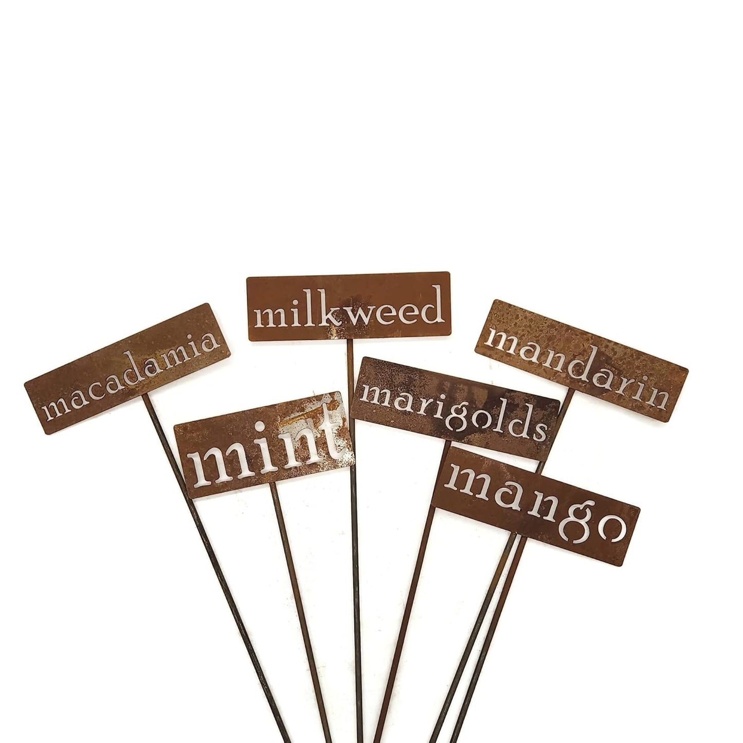 Classic Metal Garden Markers 19 Inches Tall (milkweed, Naturally Rusted)