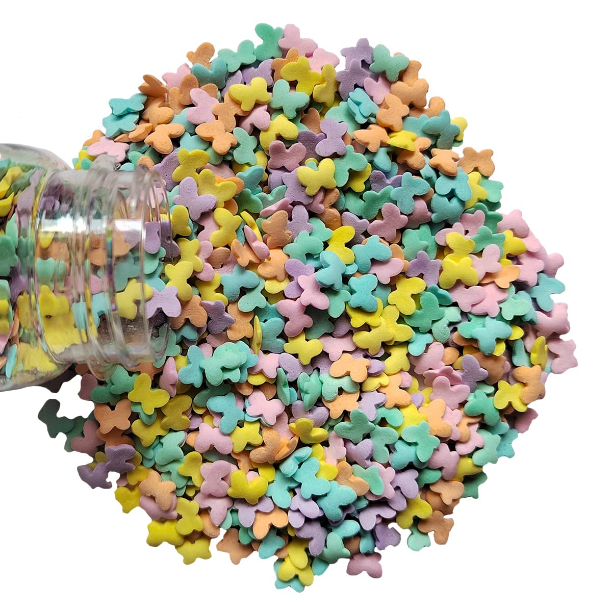 Homankit Multicolor Butterflies Sprinkles Mixed Sugar Cake Cupcake Toppers Cookie Dessert Ice Cream Donut Decoration 2.47 Ounce
