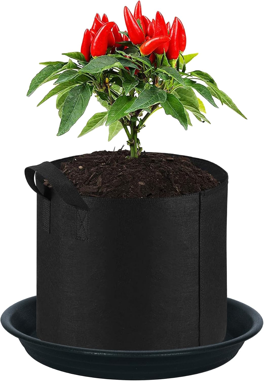 2 Pack Plant Saucer Drip Tray 11 12 inch, Pot Base for Plants Indoor, Plastic Flower Planter Saucers and Drip Trays for Outdoors, Heavy Durable Plant Plate Water Catcher (12", Black)