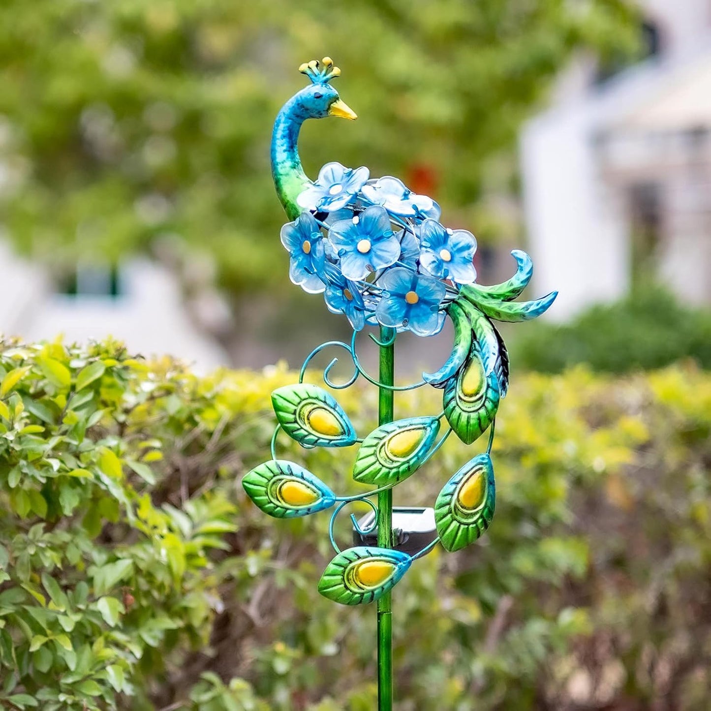 Bshine Peacock Solar Lights Outdoor Garden, Lawn Decor Outdoor Waterproof Metal Stakes Garden Ornament Lights, Pathway Yard Terrace Decor Peacock Gifts for Mom Women