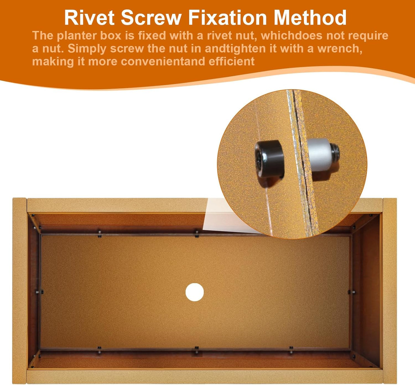 Corten Steel Planter Box 32"x16"x16", Metal Planter Spliced Flower Pot with Partitions, Outdoor & Indoor Large Rectangular Planter Box for Porch, Patio, Garden, Commercial Décor