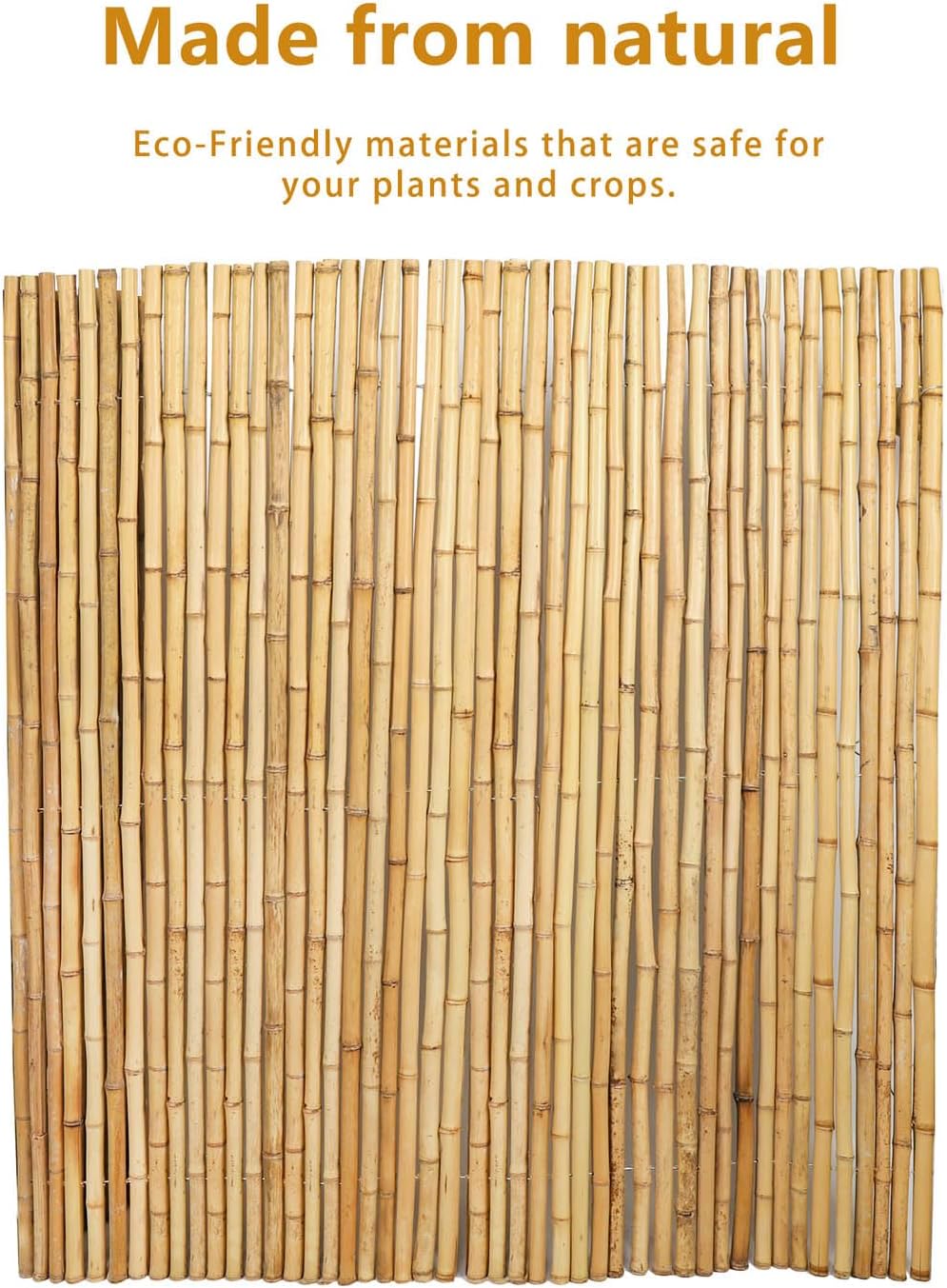 4FT x 6FT Natural Bamboo Fence Roll, Outside Bamboo Privacy Fencing, Natural Privacy Screen Panels for Garden, Outdoor
