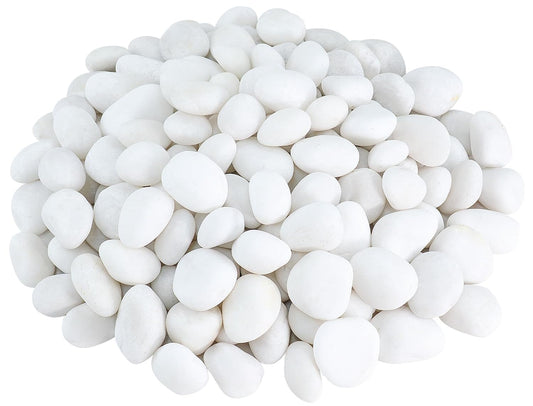 River Rocks, 20lbs White Pebbles for Indoor Plants, 1-2 Inch Aquarium Rocks, Natural Stones for Landscaping Garden Paving Plant Rocks Crafting Walkways